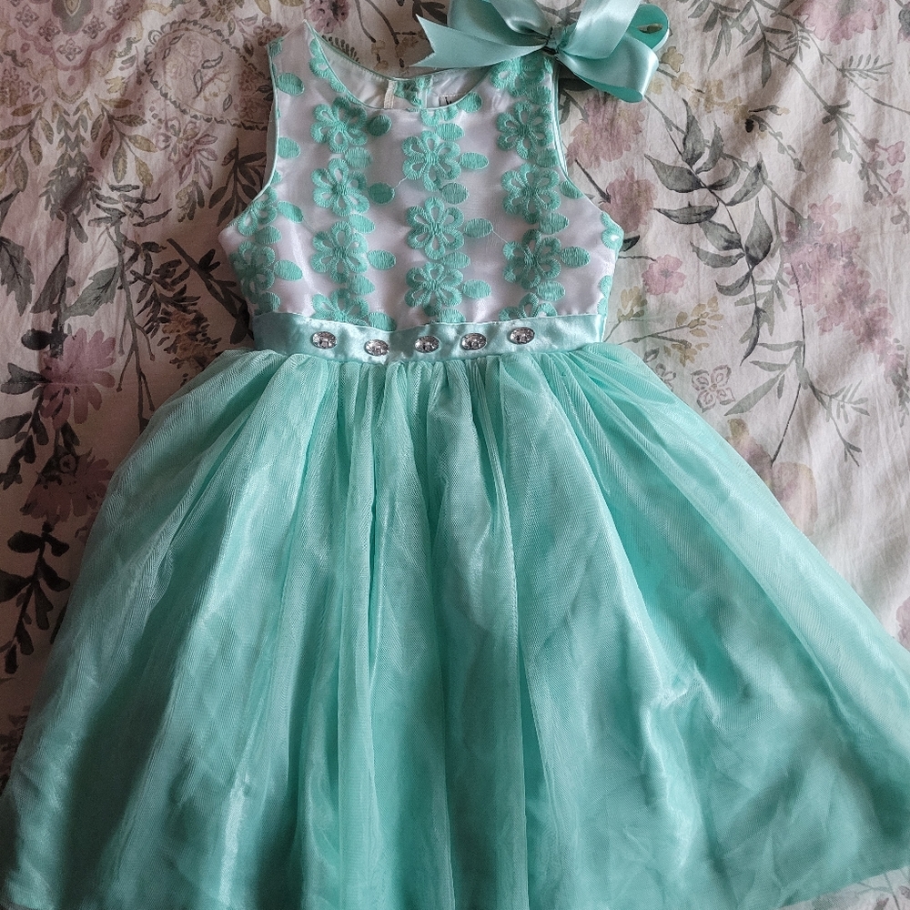 Emily West teal girl dress